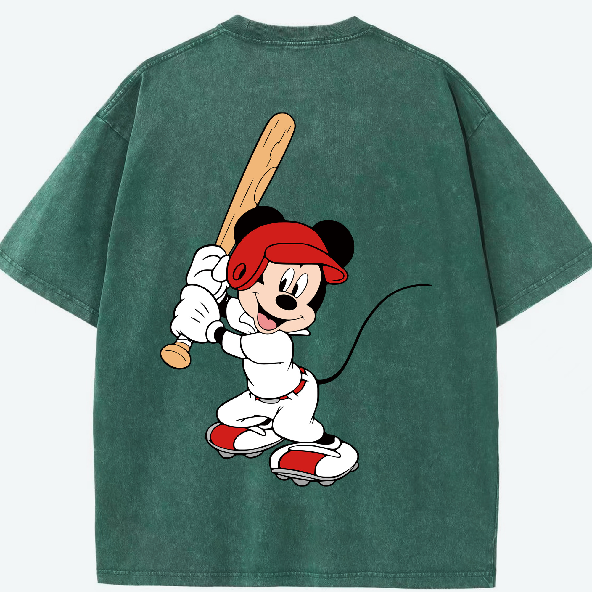 （画像用） ミッキーマウス Mickey Mouse 綿100% ヴィンテージ風 半袖Tシャツ（背面プリント）